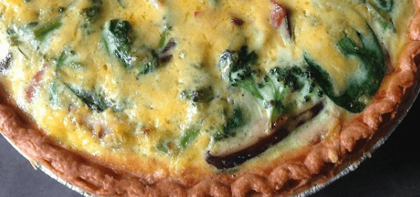 Spinach and Mushroom Quiche with Shiitake Mushrooms